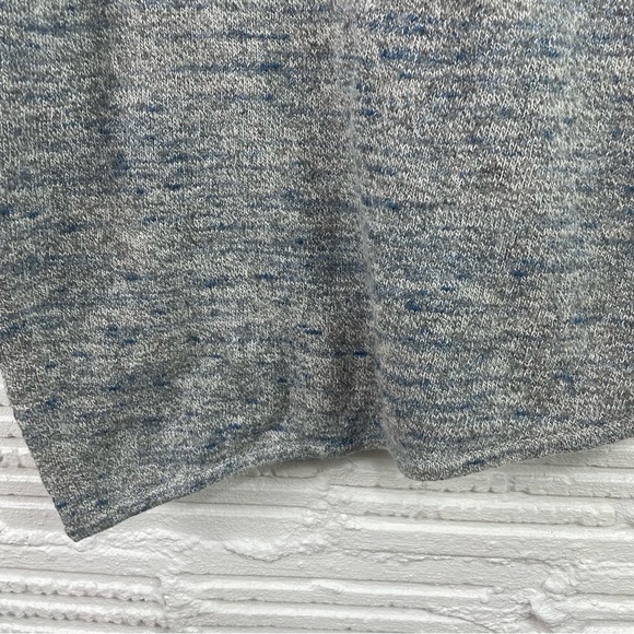 Pure Jill Wool Cashmere Blend Sweater Blue Gray Asymmetric Hem Quiet Luxury M - Picture 6 of 16